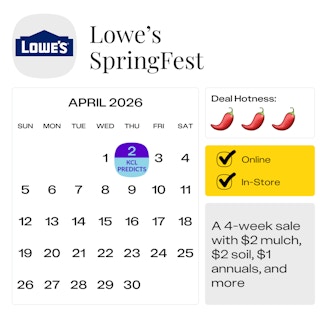 Lowe's SpringFest predicted dates in April