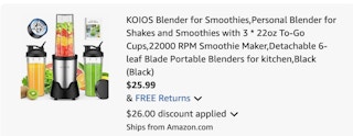 personal blender Amazon receipt