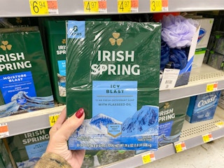 walmart irish spring bar soap hand holding