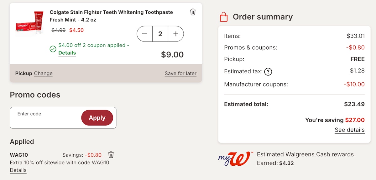walgreens haul screenshot