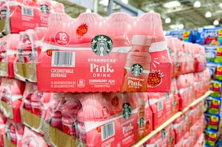costco starbucks pink drinks 12-pack stacked
