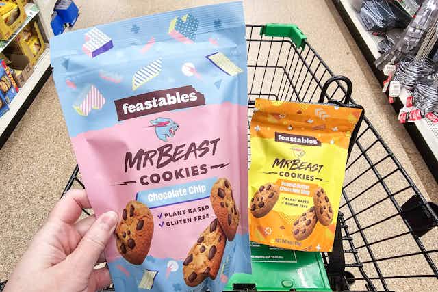 New Dollar Tree Find: Mr. Beast Feastables Cookies, Only $1.25 card image