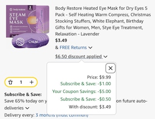 eye mask cart