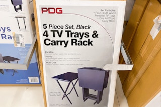 PDG 5-piece tv tray set sitting on a target shelf