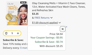 Cleansing melts Amazon receipt