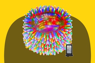 JDGJYDS 328 FT Christmas Light 1000 LEDs on a yellow background.