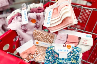 carter's baby apparel in a target cart