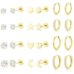 Gold Hoop Earrings 3-12-Pack