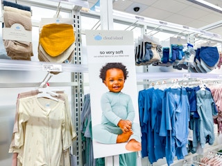 cloud island baby apparel sitting on target shelves