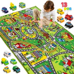 Kids Play Rug with 12 Cars
