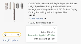 air styler Amazon receipt 