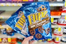 hand holding flipz pretzels cvs