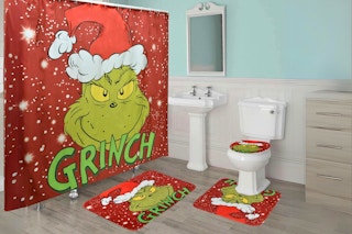 Walmart Grinch shower curtain set