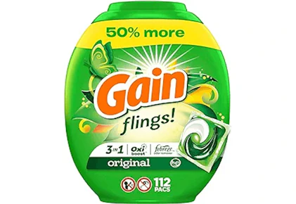 3 Gain Flings Detergent Pacs