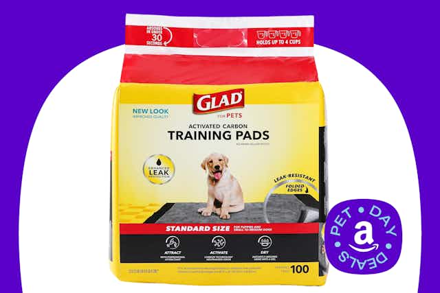 Glad 100-Count Training Pads, as Low as $20.98 for Amazon Pet Day card image