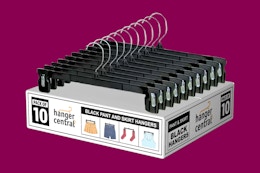Stock image of Hanger Central 10-pack (plastic hangers with clips)
