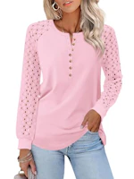 Women's Lace Long Sleeve Henley