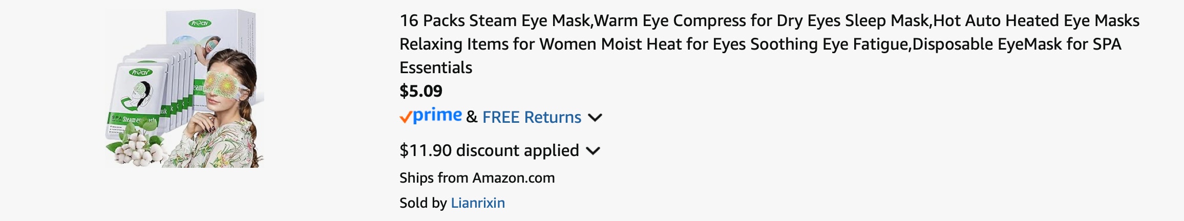 Amazon Steam Eye Masks 2025