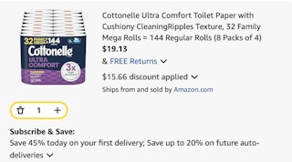 toilet paper Amazon receipt