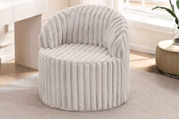 Lifestyle image of a giant plush bean bag chair in room setting