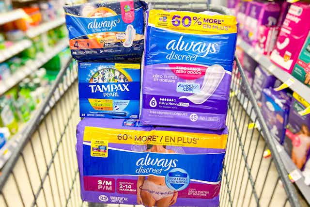 Feminine Care Deals at Walgreens: Save 37% or More on Always and Tampax card image