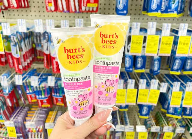 Crest and Burt's Bees Kids Toothpaste, Only $1.74 at CVS card image