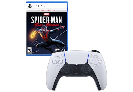 Play Station 5 Controller and Spider-Man Game