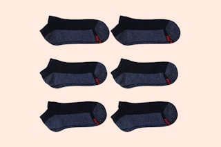 hanes socks on a pink background