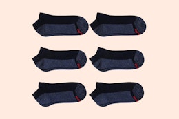 hanes socks on a pink background