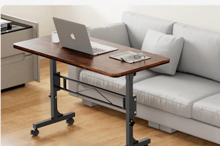 standing desk being used in living room