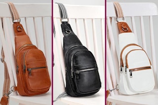 collage of different colored sling bags