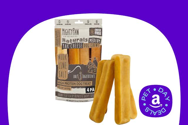 Mighty Paw Yak Cheese Chews 4-Pack, Just $12 for Amazon Pet Day card image
