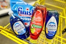 finish, dawn, and gain products in yellow shopping cart