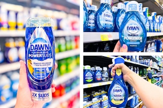 Three in-store photos of Dawn Platinum dish soap 