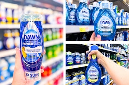 Three in-store photos of Dawn Platinum dish soap