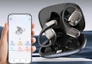 black case and translating earbuds