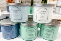 a display of distant lands 3-wick candles