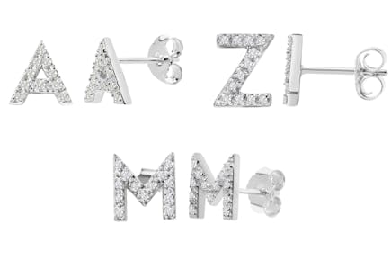 Diamond Initial Earrings
