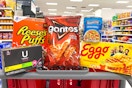 groceries on a target shopping cart