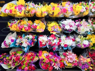 fresh flowers on display at kroger