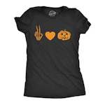 Women's Peace Love Jack O Lantern Tee