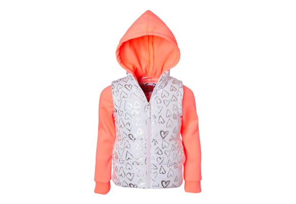 Kids' White Heart Puffer Vest