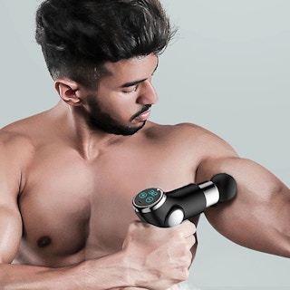 until gone Deep Tissue Percussive Massage Gun with 32 Speeds stock image 2021 1
