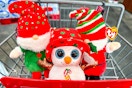 ty christmas beanie boos in a shopping cart