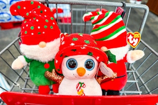 ty christmas beanie boos in a shopping cart