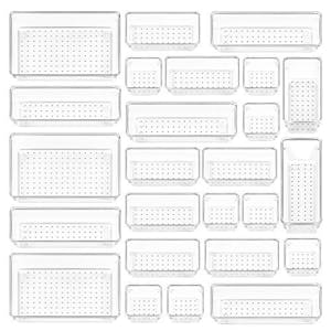 Clear Plastic Drawer Organizers Set
