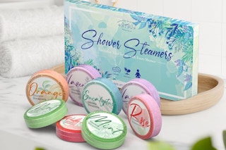 a shower steamer set on a table