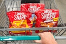 cheez-it snap'd crackers in shopping cart