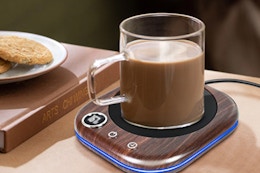 Mug Warmer With Auto Shut-Off, Under $6 on Amazon card image