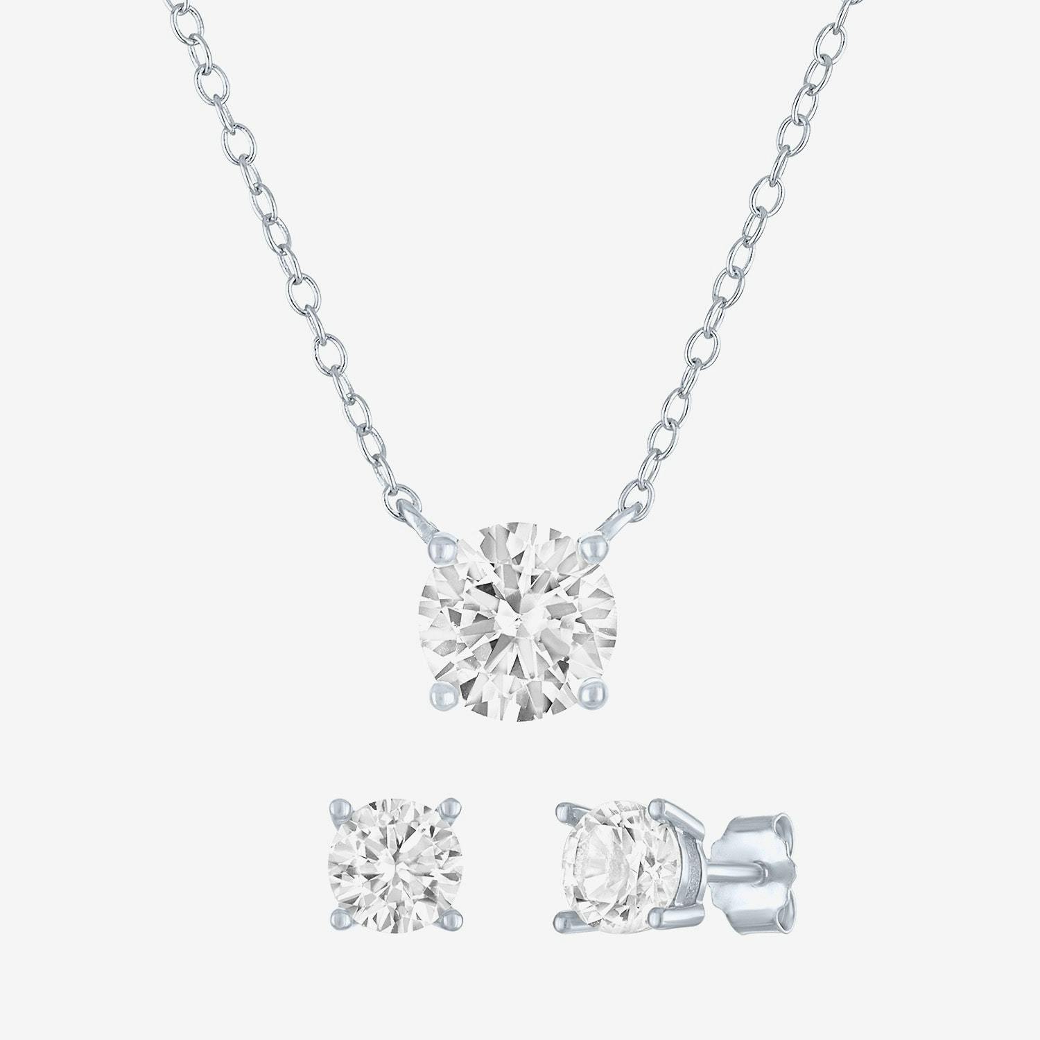 Lab Created White Sapphire Jewelry Set